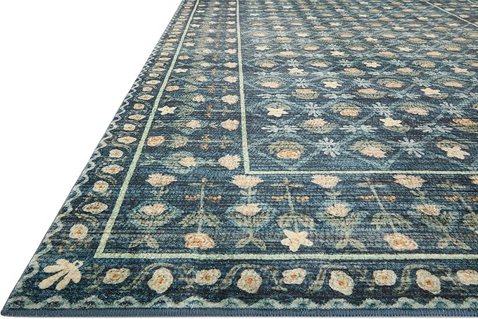 Loloi Rifle Paper Co. Eden Collection EDE-03 Lattice Indigo 2'-0" x 5'-0" Accent Rug feat. CloudPile™