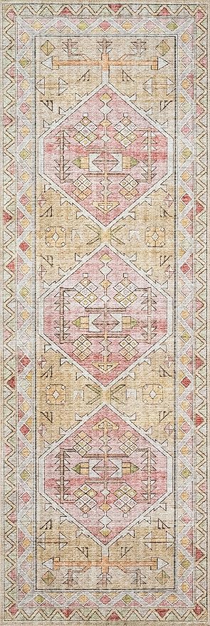 Loloi Skye Collection SKY-04 Gold/Blush 8'-0" x 8'-0" Round Area Rug