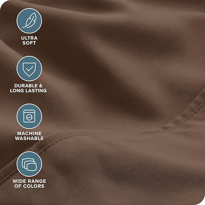 Bare Home King Sheet Set - 6 Piece Set - Hotel Luxury Bed Sheets - Ultra Soft - Deep Pockets - Easy Fit - Cooling & Breathable Sheets - Wrinkle Resistant - Cozy - Cocoa - King Sheets - 6 PC