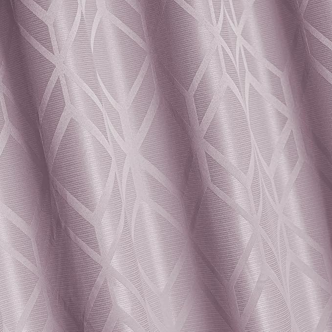 Amazon Basics Jacquard 2-Piece 100% Blackout Curtains, Living Room and Bedroom Drapes, Thermal Insulated Window Treatment, 42"x72", Pink