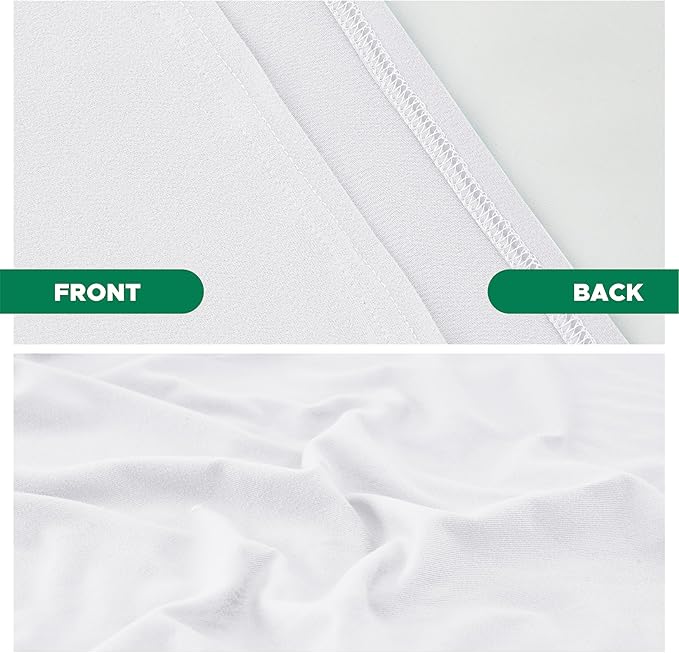 Biscaynebay Decorative Box Spring Cover Full & Full XL Size, White Luxurious Jersey Knitting Stretchy Wrap Around 4 Sides Bed Skirt for Home/Hotels, Easy Fit Wrinkle & Fade Free Machine Washable