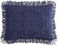 Beatrice Home Fashions Medallion Chenille Bedspread, King Sham, Navy