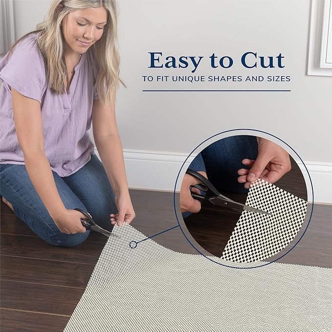 Veken 10x12 Ft Rug Pad Gripper for Hardwood Floors, Non Slip Rug Pads for Area Rugs, Thick Rug Grippers for Tile Floors, Under Carpet Anti Skid Mat, Keep Your Rugs Safe and in Place