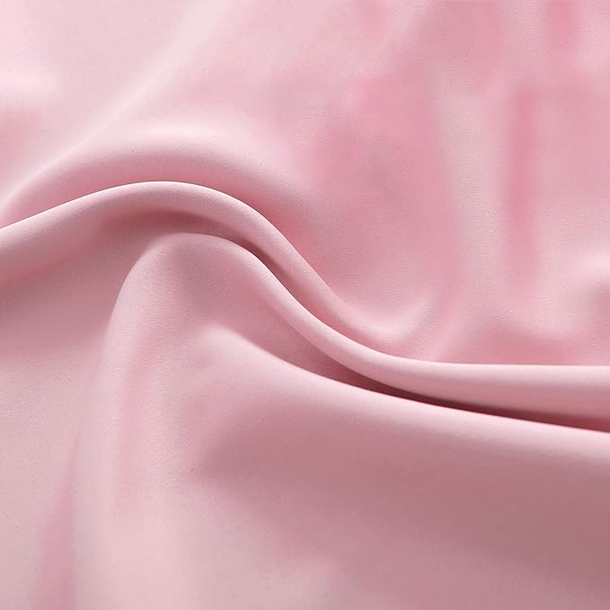 DONREN Pink Curtains for Kids Room - Home Decoration Privacy Protection Blackout Thermal Insulated Window Drape with Rod Pocket (Set of 2 Panels,42 x 45 Inch)