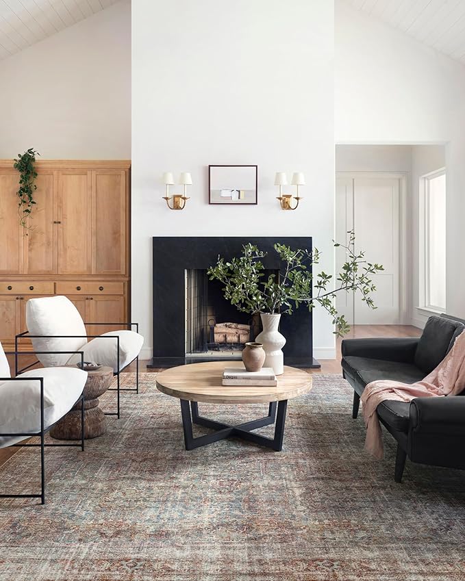 Loloi Chris Loves Julia Jules Collection JUL-05 Lagoon/Brick 2'-6'' x 9'-6'', .13" Pile Height, Runner Rug