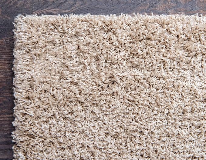 Unique Loom Solid Shag Collection Area Rug (8' x 11' Rectangle, Taupe)