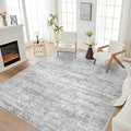 Area Rug Living Room Rugs - 5x7 Abstract Large Soft Indoor Washable Rug Neutral Modern Low Pile Carpet for Bedroom Dining Room Farmhouse Home Office - Vintage Grey