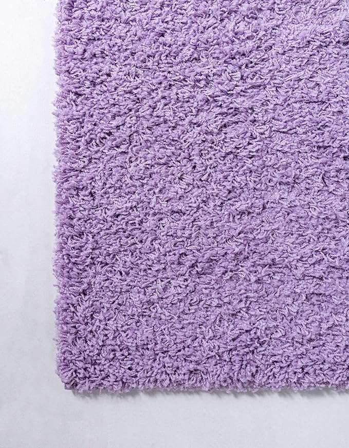 Unique Loom Solid Shag Collection Area Rug (8' x 11' Rectangle, Lilac)