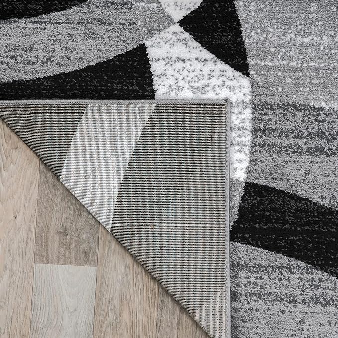 Rugshop Contemporary Abstract Circles Perfect for high Traffic Areas of Your Living Room,Bedroom,Home Office,Kitchen Runner Rug 2' x 7' Gray