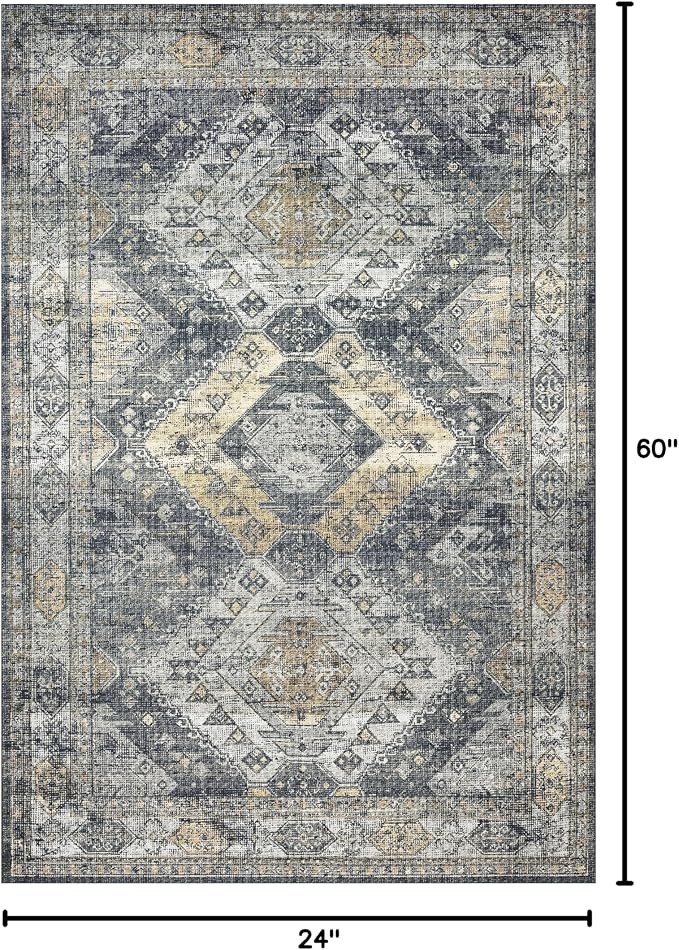 Loloi Skye Collection SKY-09 Graphite/Silver 2'-0" x 5'-0" Accent Rug