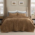 Bedsure Velvet Quilt King Size Set - 108"x96" Lightweight Velvet Comforter King, Oversized Luxury Bedspread Coverlet, Ultra-Soft Winter Bedding Set with 2 Pillow Shams, Caramel Gold