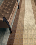 Custom Length Hallway Runner Rug,Slip Resistant,Meander Brown, 26 Inch X 21 feet, Sold and Priced Per Foot