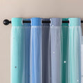 XiDi Curtains for Bedroom Decor, Rainbow BluGrenGrey-52-54