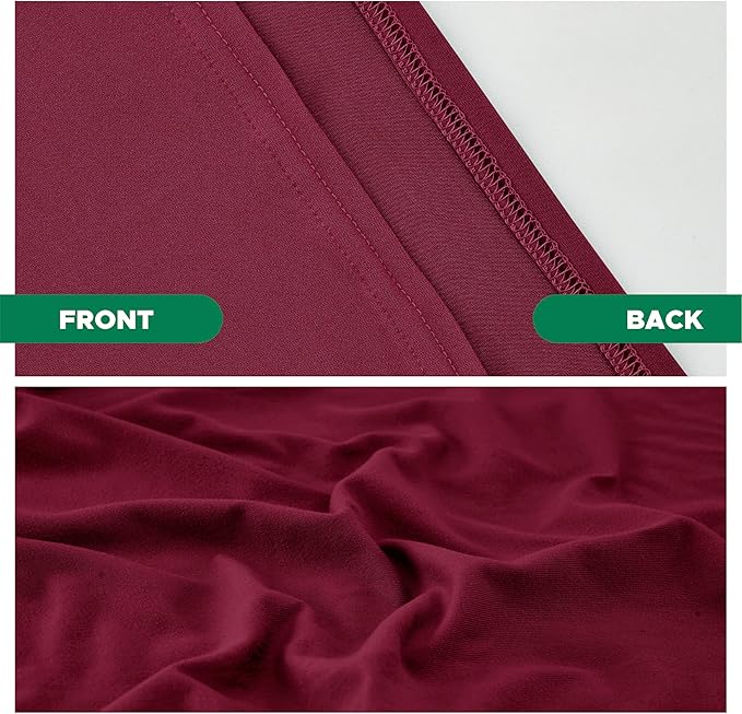 Biscaynebay Decorative Box Spring Cover Queen Size, Burgundy Luxurious Jersey Knitting Stretchy Wrap Around 4 Sides Bed Skirt for Home/Hotels, Easy Fit Wrinkle & Fade Free Machine Washable