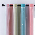 XiDi Curtains for Bedroom Decor, Rainbow Pink-Blue-52-54