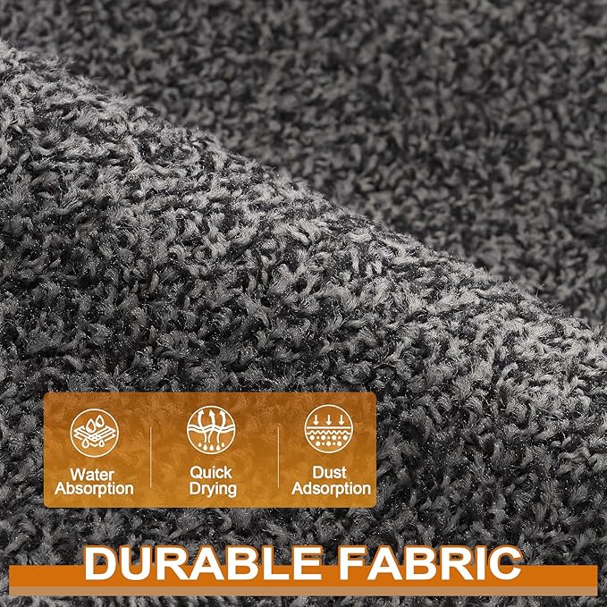 Mibao Front Door Mat, Dirt Trapper Welcome Mat for Outdoor Indoor, Non-Slip Waterproof Doormat, Durable Machine Washable Low Profile Entry Rug for Back Door Outside Patio Porch, 30" x 18", Grey