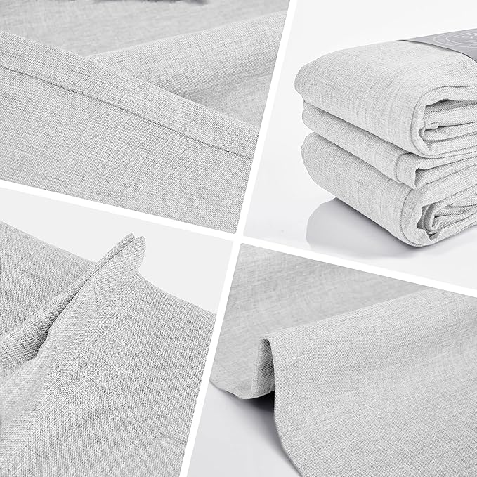 WdFour 24x18 Inch Pinch Pleated Blackout Cafe Curtains - Pack of 2, 100% Light Blocking Back Tab Drapes for Half Windows, Kitchen & Bathroom Short Curtains(Greyish White