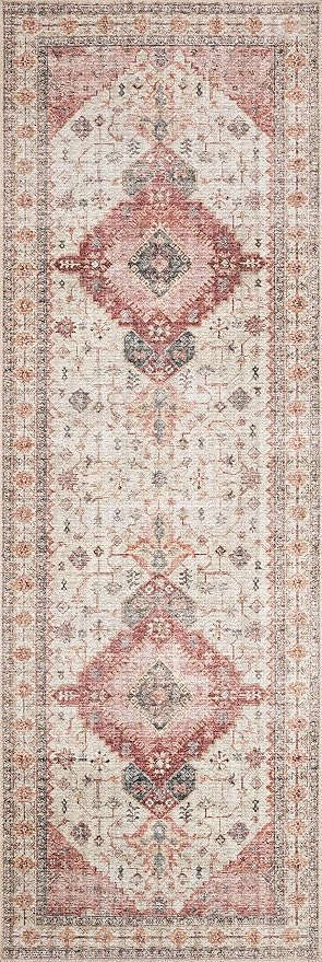 Loloi II Skye Collection SKY-02 Ivory/Berry 2'-3" x 3'-9" Accent Rug