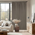 Desert Taupe Pinch Pleated Blackout Curtains 108 Inches Long for Bedroom 100% Black Out Thick Linen Dual Layer Pleated Drapes Farmhouse Country Brownish Gray 108 Inch Curtain for Dining Living Room