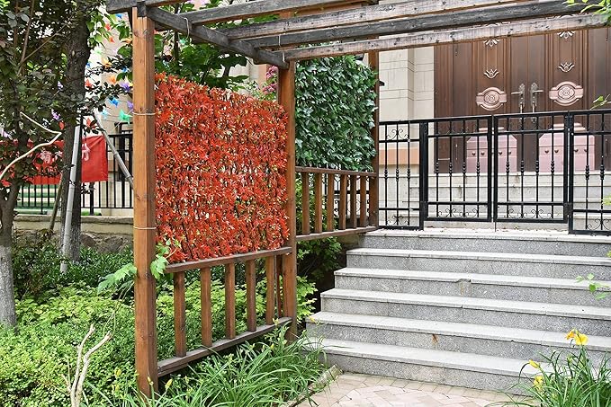 Sumery Expandable Fence Privacy Screen for Balcony Patio Outdoor,Decorative Faux Ivy Fencing Panel,Artificial Hedges (Single Sided Leaves) (2, Green-Ivy)