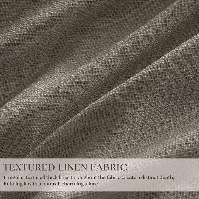 Desert Taupe Pinch Pleated Blackout Curtains 108 Inches Long for Bedroom 100% Black Out Thick Linen Dual Layer Pleated Drapes Farmhouse Country Brownish Gray 108 Inch Curtain for Dining Living Room