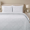 Superior 3 Piece Bedspread Set, Home Bed Decor, Decorative Bed Spread, 2 Pillow Shams, Medium Weight Blanket, Floral Matelasse Coverlet, Bedding Essentials, Enzy Collection, Full, Silver