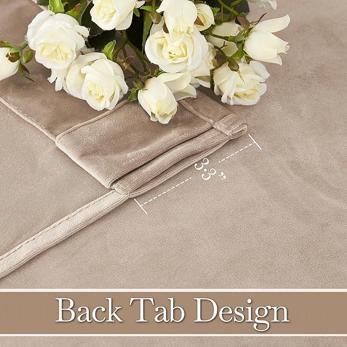 RYB Home Blush Velvet Curtains 84 inches - Room Darkening Curtains for Nursery, Bedroom Window Panels Soft Drapes for Kids Dining Room, Wide 52 x Long 84, Blush, 2 Panels
