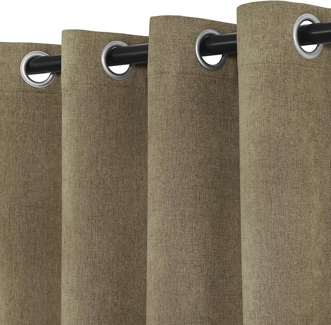 Macochico Thermal Blackout Chenille Curtains 100% Blackout Window Draperies for Living Room Bedroom Auditorium Banquet Hotel Soil Brown Curtains with Tieback Classic Home Decor 72" Wx102 L 1 Panel