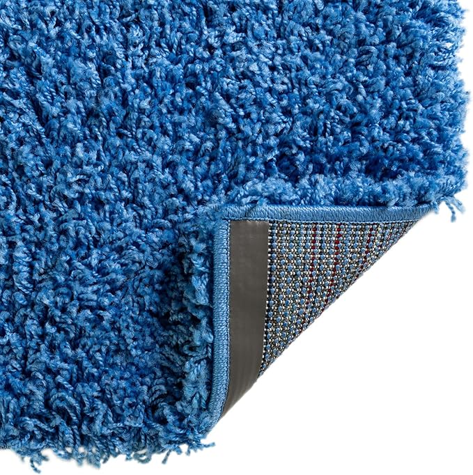 Unique Loom Solid Shag Collection Area Rug (3' 3" x 5' 3" Rectangle, Periwinkle Blue)