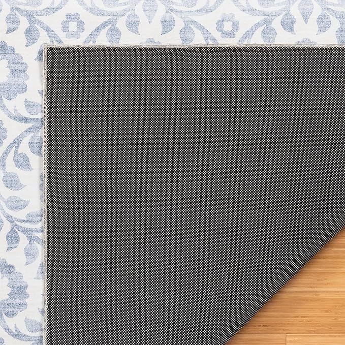 Gertmenian Indoor Boho Area Rug | Home Decor for Entryway, Bedroom, Living Room, Office, Kitchen | Non Slip, Soft, Printed Accent Rugs | Esme, Blue, 3x5 Small, 24559