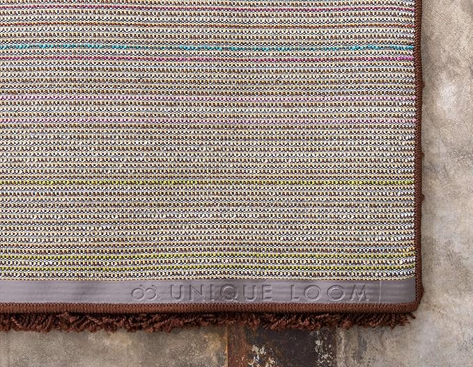 Unique Loom Solid Shag Collection Area Rug (7' 10" x 10' Rectangle, Chocolate Brown)