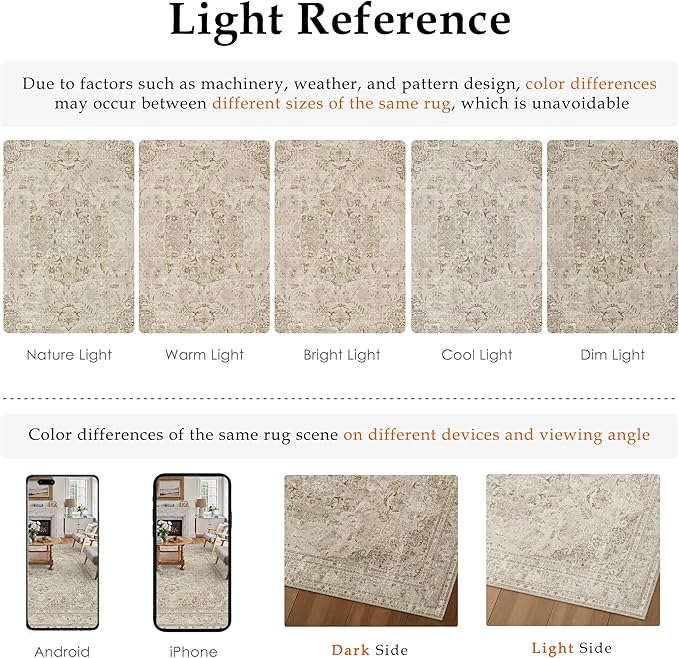 Brown 2x8 Runner Rug Washable Vintage Long Carpet for Hallway Kitchen Soft Retro Floral Low Pile Indoor Runner Non Slip Central Medallion Throw Rug for Bathroom Bedroom Laundry Dining Room