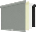 ChrisDowa Cordless Blackout Roller Shades for Windows, Striped Free-Stop Window Blinds with Privacy, Thermal Insulated Window Shades for Home, Office and Door. Grey, 40" W x 72" H