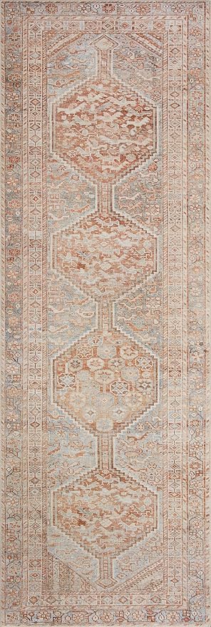 Loloi Chris Loves Julia Jules Collection JUL-04 Tangerine/Mist 8'-6'' x 11'-6'', .13" Pile Height, Area Rug