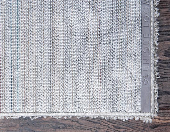 Unique Loom Solid Shag Collection Area Rug (7' 10" x 10' Rectangle, Cloud Gray)