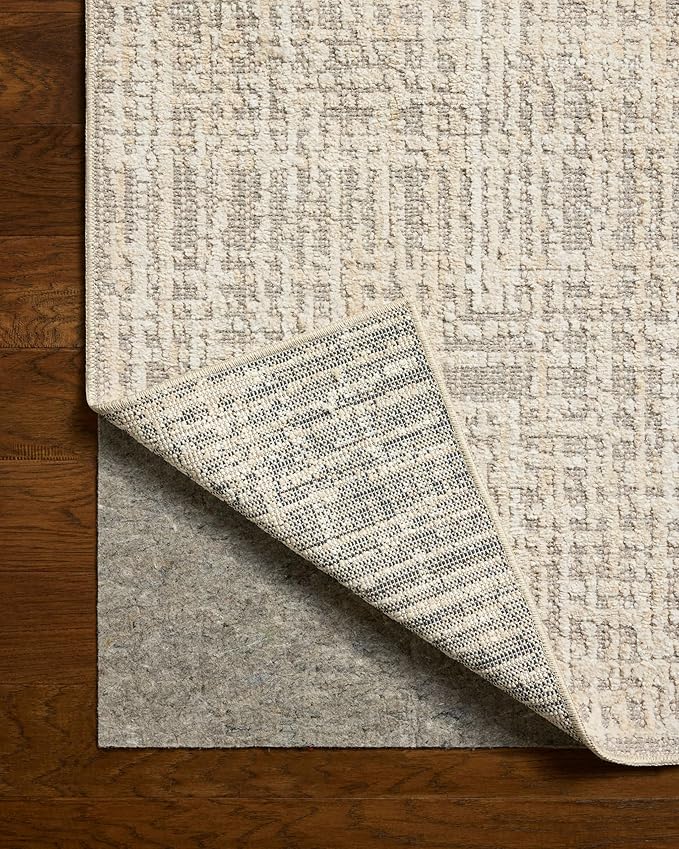 Loloi Amber Lewis Bexley Collection BEX-07 Natural/Dove 11'-6" x 15' Area Rug Neutral, Textured, Living, Bedroom, Dining, Carpet