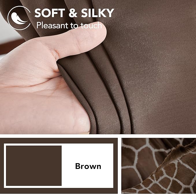 Deconovo Blackout Curtains, Thermal Insulated, W42 x L72 2 Panels, Back Tab, Machine Washable, Room-Darkening Drapes for Bedroom/Living Room Brown