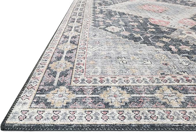 Loloi Skye Collection SKY-02 Charcoal/Multi 2'-6" x 12'-0" Runner Rug