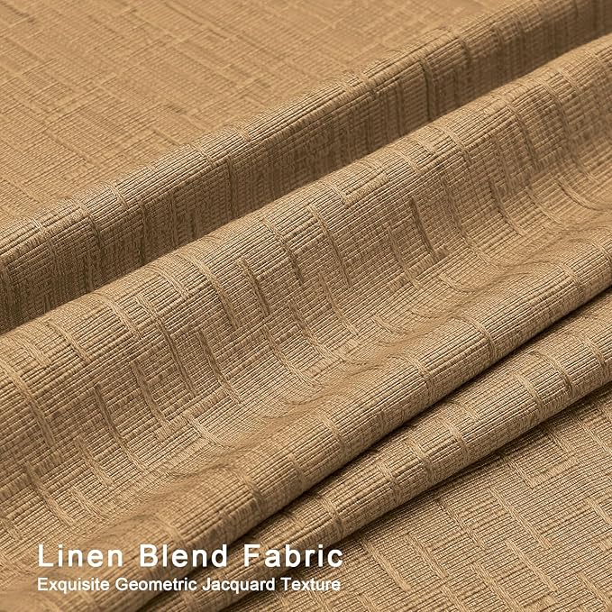 Extra Long Linen Curtains 120 inch Length 2 Panels Thick Faux Linen Blended Window Drapes Burlap Textured Curtains with Grommet for Living Room Farmhouse 10ft (52x120 Light Coffee) Natural