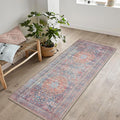 Bloom Rugs Washable Non-Slip 12 ft Runner - Multicolor Traditional Medallion Runner for Entryway, Hallway, Bathroom, and Kitchen - Exact Size: 2.5' x 12'