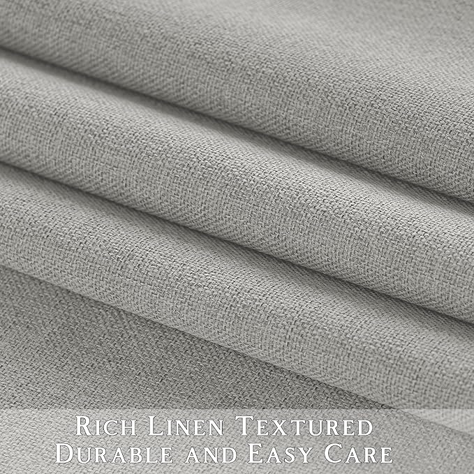 ChrisDowa 100% Blackout Light Grey Solid Curtains 120 Inches Long 2 Panels for Bedroom Living Room,Farmhouse Room Darkening Thermal Insulated Soundproof Grommet Top Window Treatment Drapes,52x120
