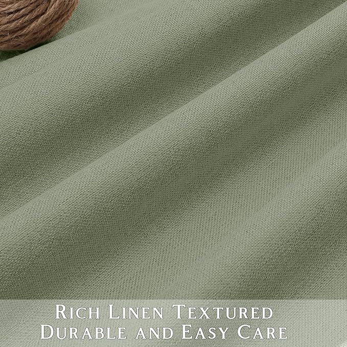ChrisDowa 100% Blackout sage Solid Curtains 63 Inches Long 2 Panels for Bedroom Living Room,Farmhouse Room Darkening Thermal Insulated Soundproof Grommet Top Window Treatment Drapes,52x63