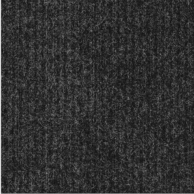 Ottomanson 2'7" x 26' Hallway Runner with Scraper Pile - Extra Durable Non-Slip Rug Mat for Indoor & Outdoor Use - Ideal for Kitchen, Entryway & Garage - High-Traffic Carpet, Black