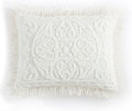 Beatrice Home Fashions Medallion Chenille Bedspread, King Sham, Ivory