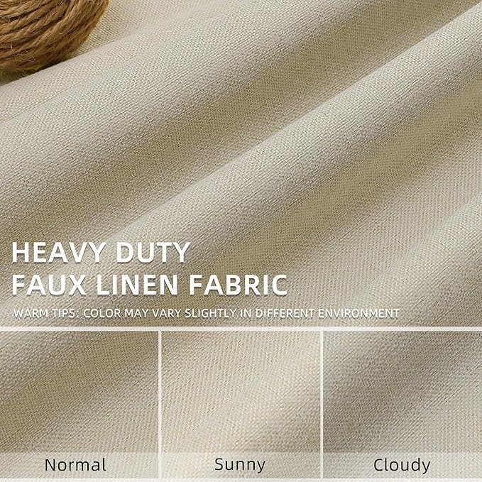 ChrisDowa 100% Blackout Tan Solid Curtains 90 Inches Long 2 Panels for Bedroom Living Room,Farmhouse Room Darkening Thermal Insulated Soundproof Grommet Top Window Treatment Drapes,52x90