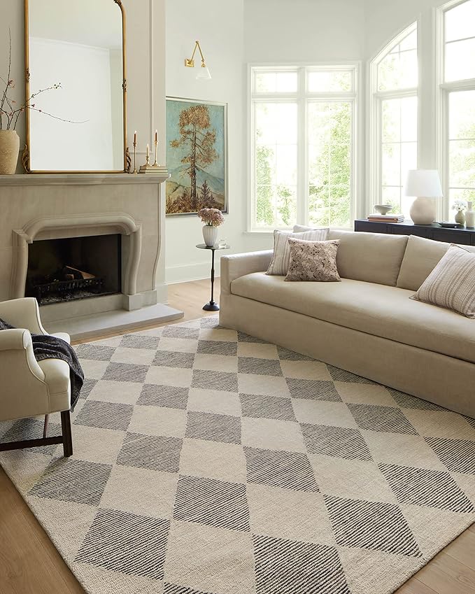Loloi Chris Loves Julia Francis Collection FRA-01 Beige/Charcoal 8'-6" x 12' Area Rug