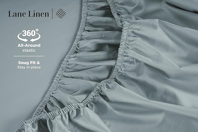 LANE LINEN 600 Thread Count 100% Cotton California King Sheet Sets, Fully Elasticized Reinforced Seams Fade Resistant Cal King Sheets, Ultra Soft & Comfy Sustainably Produced - French Blue