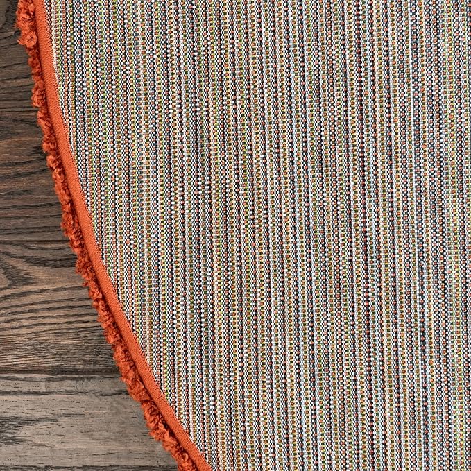 Unique Loom Solid Shag Collection Area Rug (3' 3" Round, Terracotta)