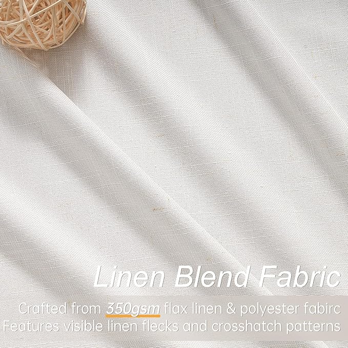 Topfinel 94 Inches Long Full Blackout Linen Curtains for Bedroom, Pinch Pleated Sound Block Curtains, Beige Decorative Elegant Farmhouse Lined Drapes 2 Panels Set for Living Room Sliding Door