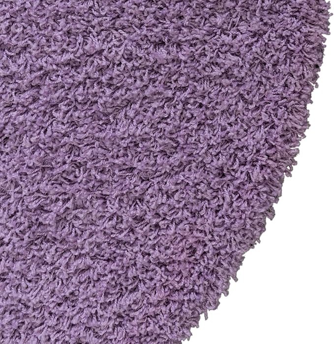 Unique Loom Solid Shag Collection Area Rug (3' 3" Round, Lilac)